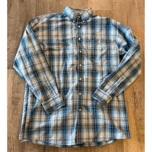 Wrangler George Strait Shirt Mens Size XL Tall Blue Long Sleeve Western Cowboy